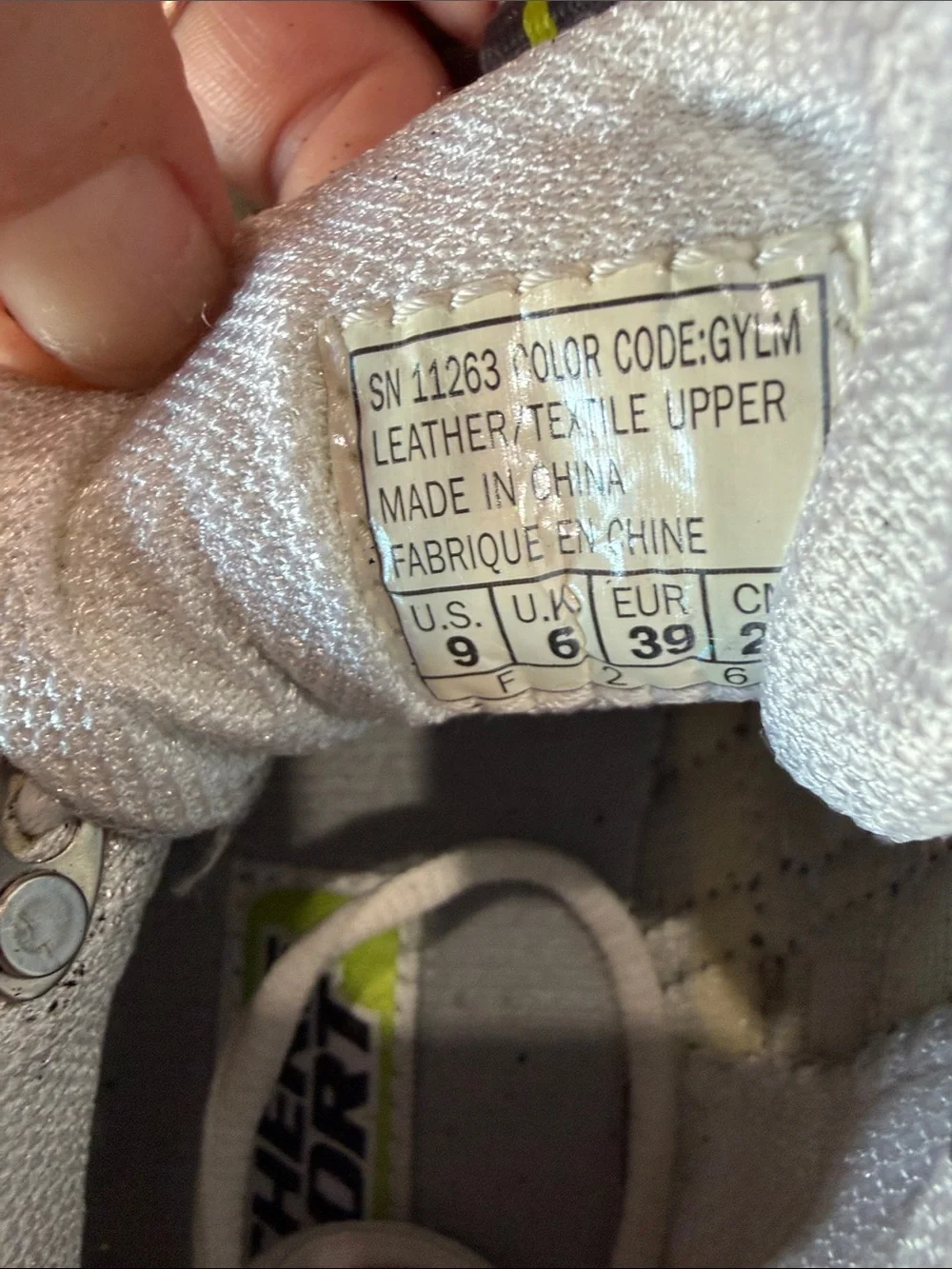 Skechers Gray and Neon Green Mesh Athletic Sneakers